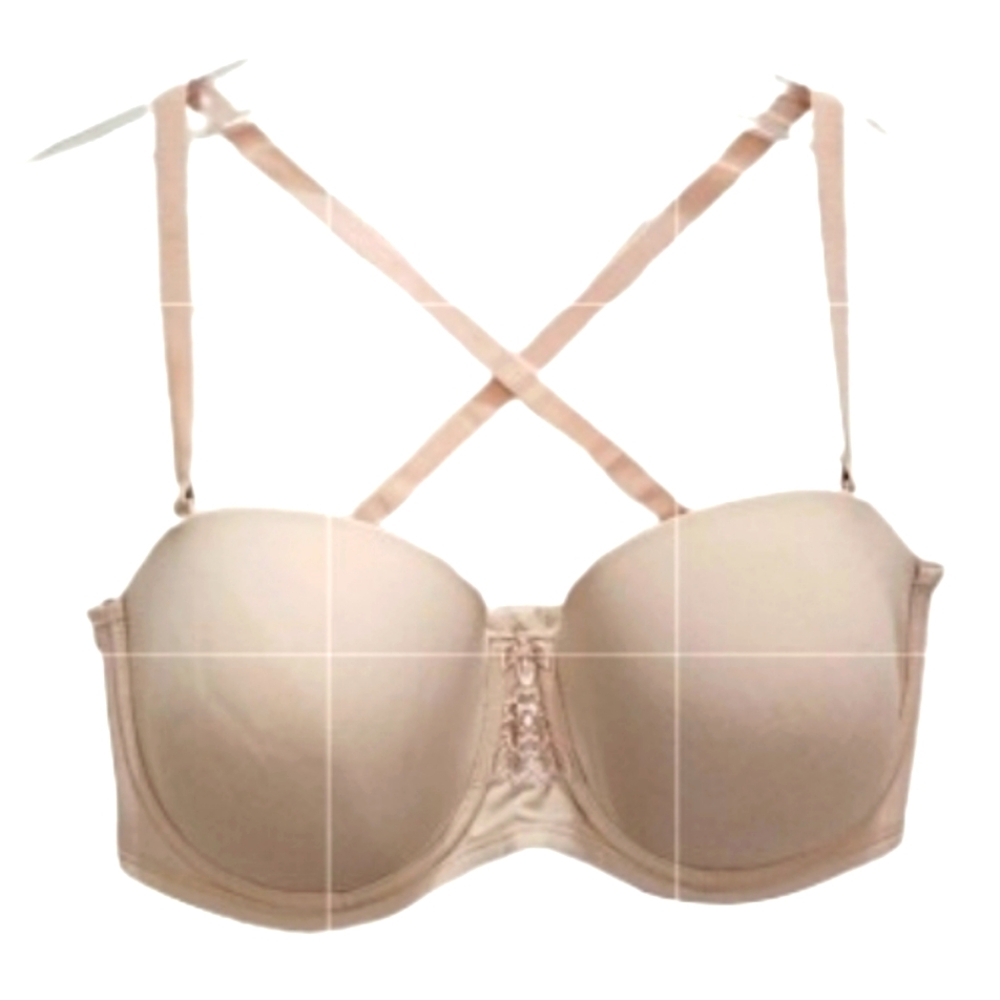 Vanity Fair Blush Pink Strapless Pastel Convertible Tshirt Bra Size 36D